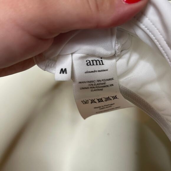 AMI Paris Alexandre Mattiussi White Ami de Coeur Swim Briefs in white size M - Picture 6 of 9